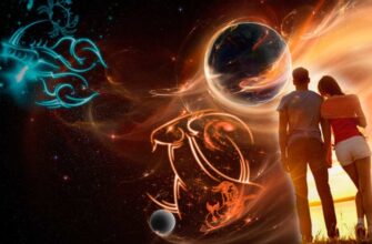 парень и девушка на фоне огненной планеты