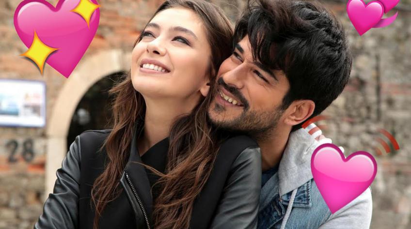 сердечки и влюбленная пара