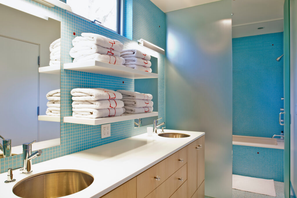 Ванная комната голубого цвета по фен-шуй